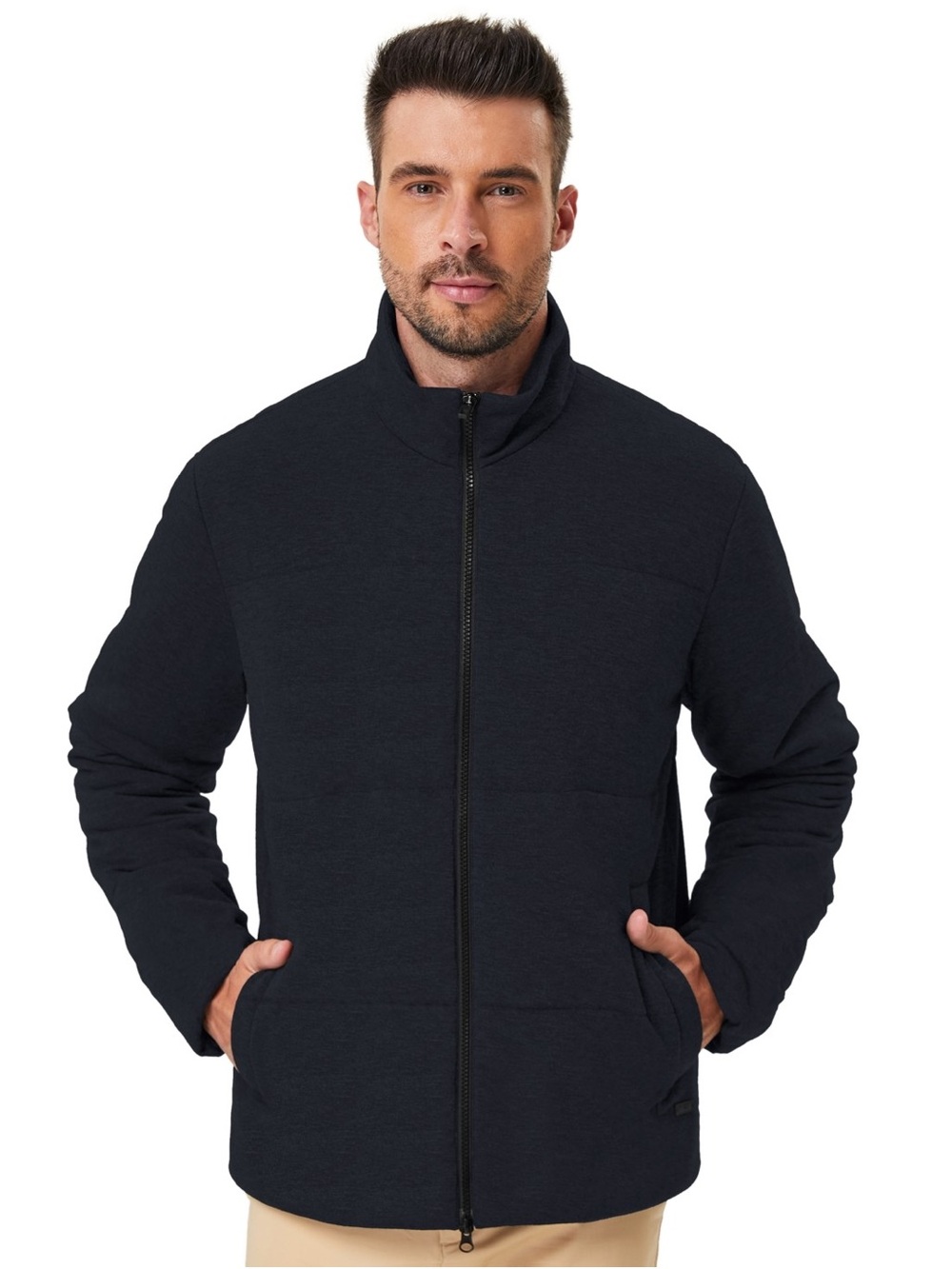 Hawke & Co. Men's Quilted Stretch Full-Zip Jacket
